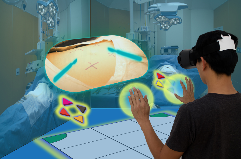 Medical student practices surgical skills with virtual reality smart technology